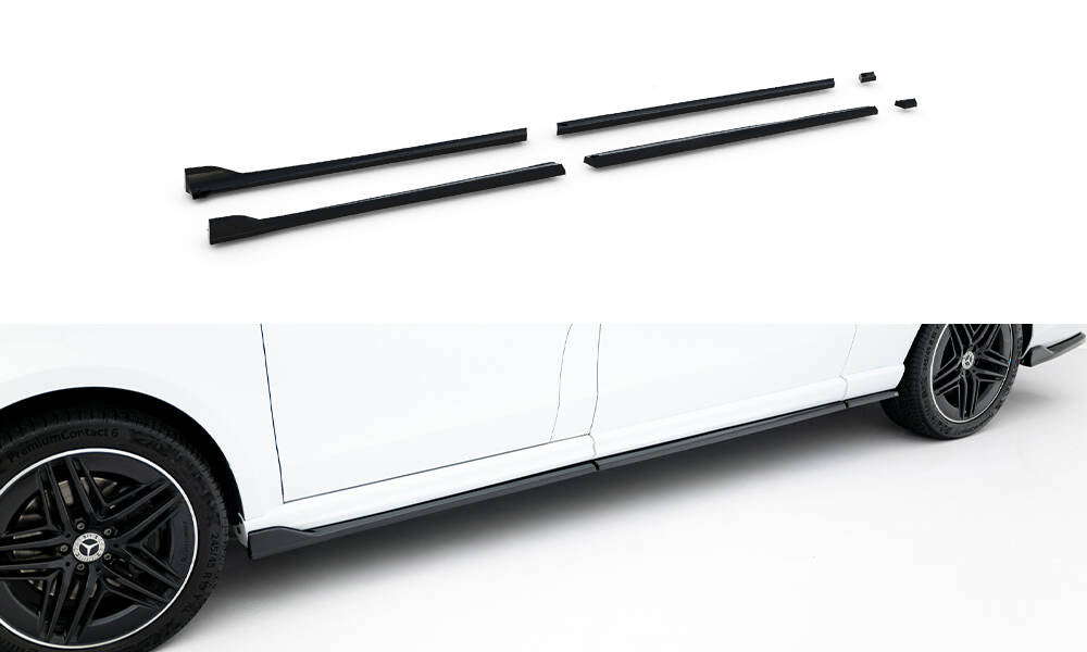 Maxton Design Street+ Seitenschweller Leisten V.2 passend für Mercedes-Benz V-Klasse Extra Long AMG-Line W447 schwarz Hochglanz