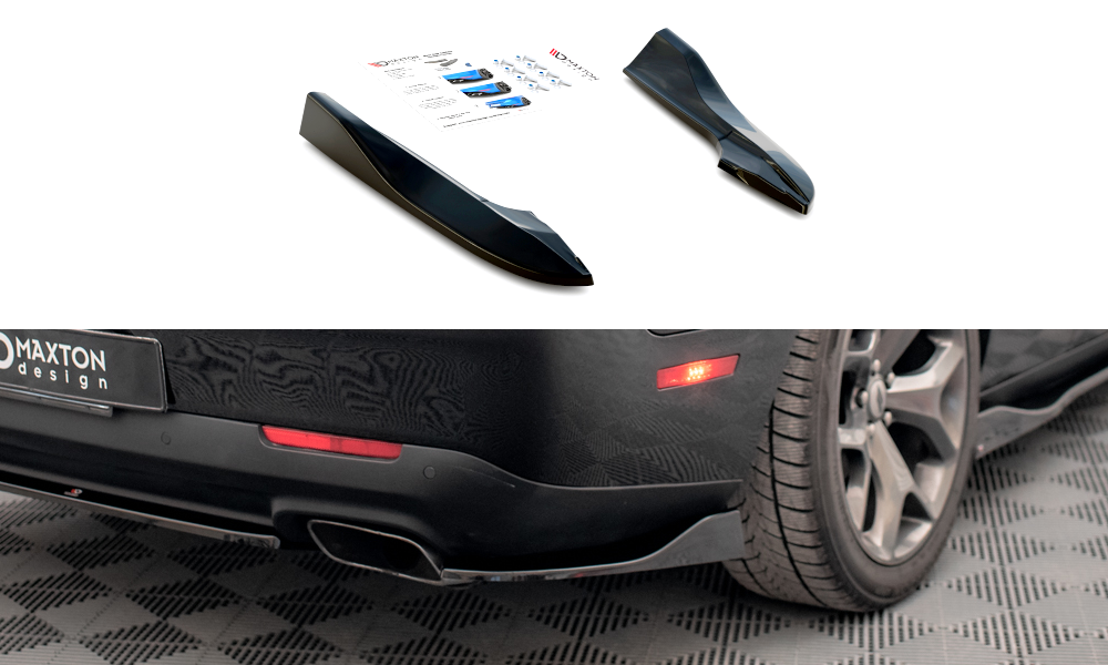 Maxton Design Heck Ansatz Flaps Diffusor passend für Dodge Challenger GT Mk3 Facelift schwarz Hochglanz