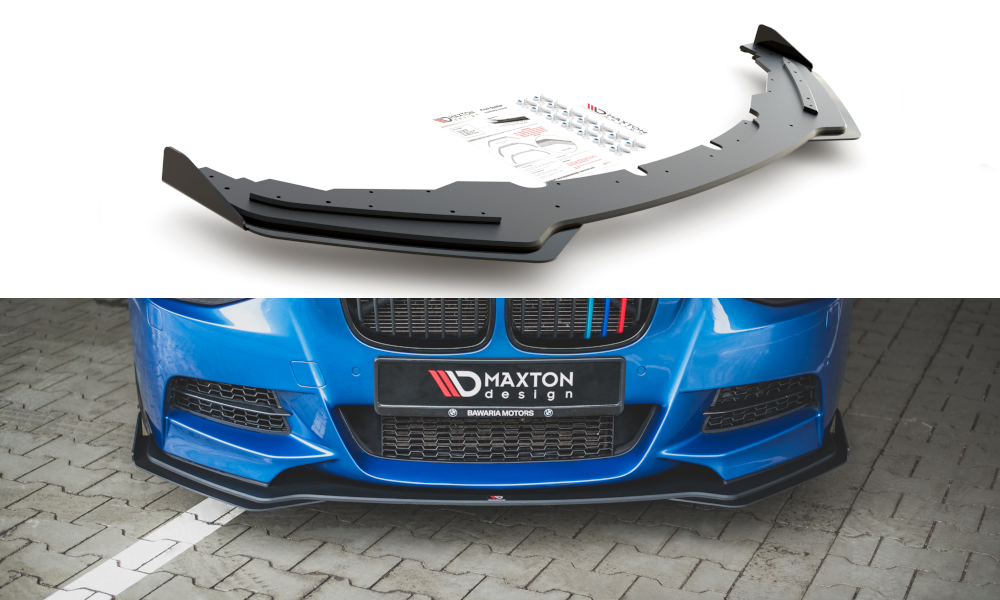 Maxton Design Street Pro Street+ Spoilerlippe Front Ansatz passend für + Flaps passend für BMW M135i F20 schwarz Hochglanz