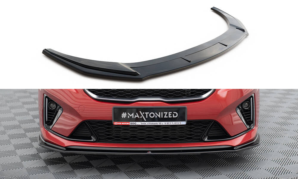 Maxton Design Street+ Spoilerlippe Front Ansatz V.3 passend für Kia Ceed GT / GT-Line Mk3 / Proceed Mk1 schwarz Hochglanz