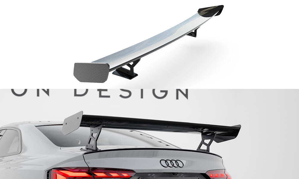 Maxton Design Carbon Spoiler With External Brackets Uprights V.2 Audi A5 / A5 S-Line / S5 / RS5 Coupe F5 / F5 Facelift für Audi A5 / S5 / RS5