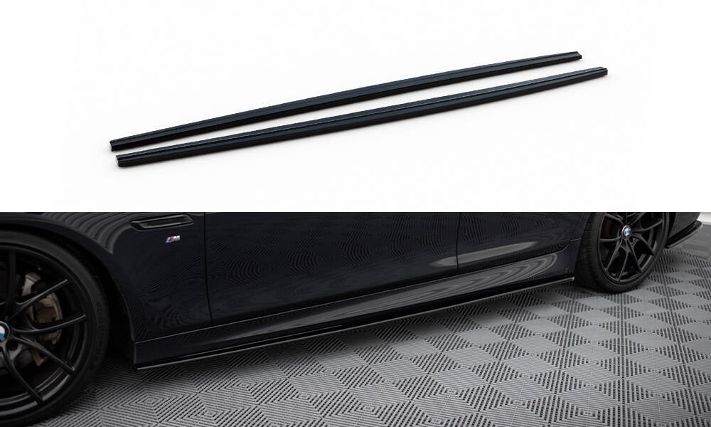 Maxton Design Street+ Seitenschweller Leisten passend für BMW 5er F10/ F11 M-POWER/ M Paket schwarz Hochglanz