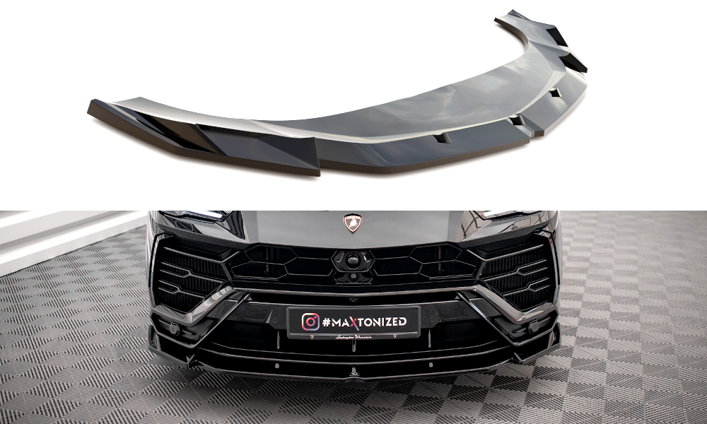 Maxton Design Street+ Spoilerlippe Front Ansatz V.1 passend für Lamborghini Urus Mk1 schwarz Hochglanz
