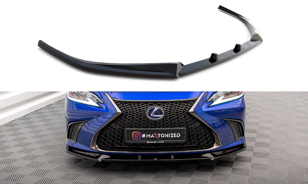 Maxton Design Street+ Spoilerlippe Front Ansatz V.2 passend für Lexus ES F Sport Mk7 schwarz Hochglanz