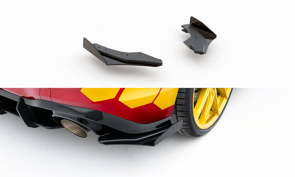 Maxton Design Street Pro Heck Ansatz Flaps Diffusor + Flaps passend für Ford VW Golf GTI Clubsport Mk8 Facelift schwarz Hochglanz