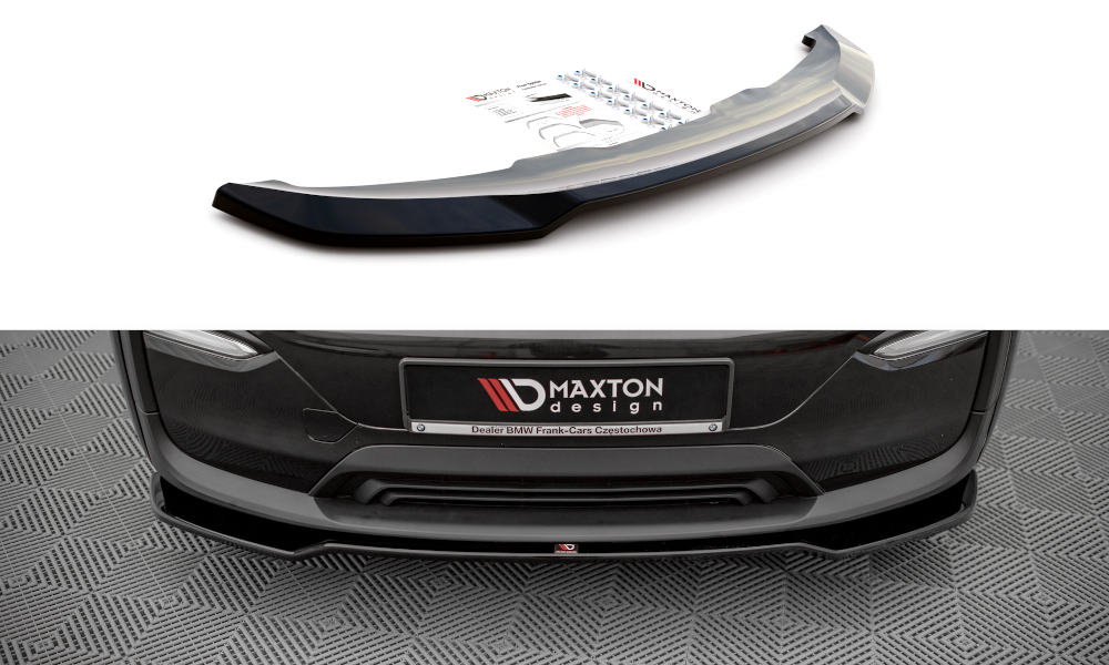 Maxton Design Street+ Spoilerlippe Front Ansatz V.1 passend für BMW i3 S Mk1 Facelift schwarz Hochglanz