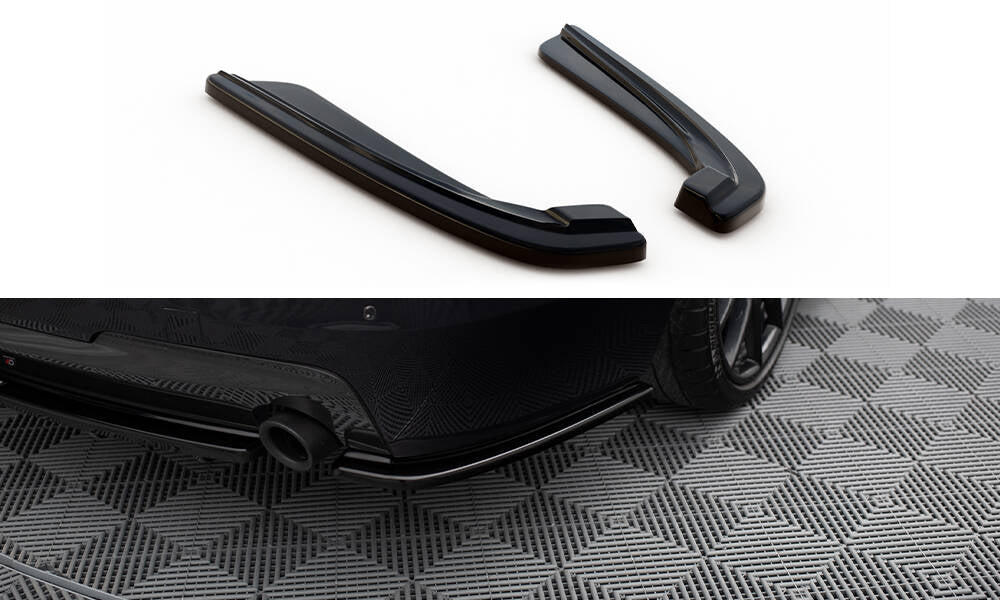 Maxton Design Heck Ansatz Flaps Diffusor passend für L + R BMW 5er M-Paket Limousine /Touring F10/F11 (mit zwei Einzel Endstücken) schwarz Hochglanz