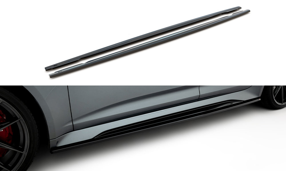 Maxton Design Street+ Seitenschweller Leisten V.2 passend für Audi RS6 C8 / C8 Facelift schwarz Hochglanz