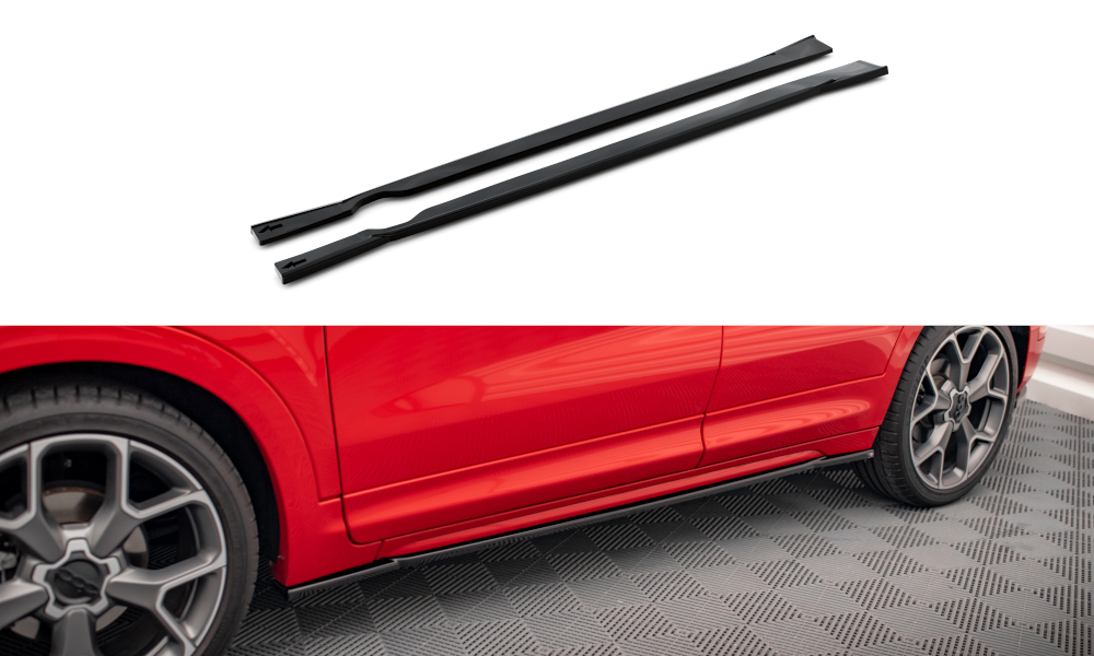 Maxton Design Street+ Seitenschweller Leisten passend für Fiat 500X Sport Mk1 Facelift schwarz Hochglanz