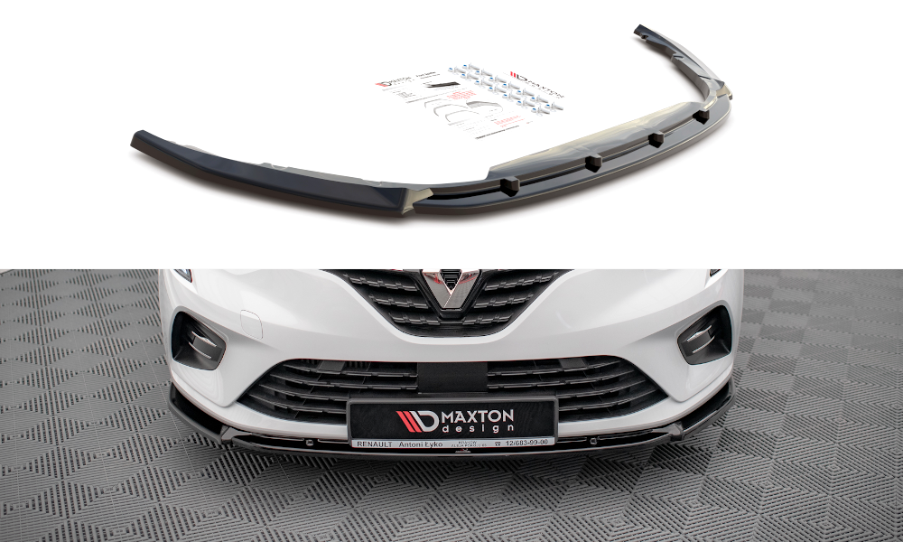 Maxton Design Street+ Spoilerlippe Front Ansatz V.2 passend für Renault Clio Mk5 schwarz Hochglanz