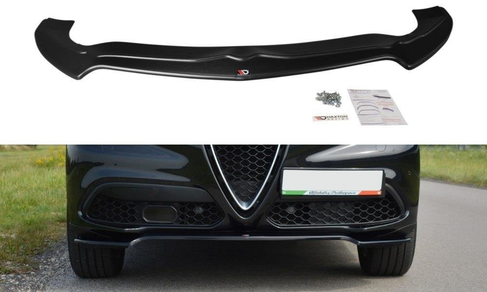 Maxton Design Street+ Spoilerlippe Front Ansatz V.1 passend für Alfa Romeo Stelvio Mk1 schwarz Hochglanz