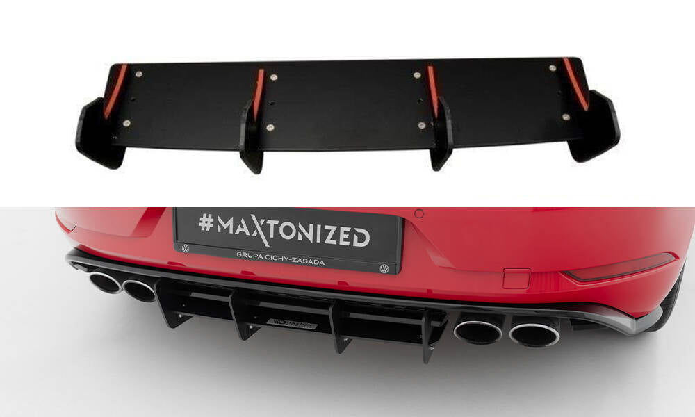 Maxton Design Diffusor Heck Ansatz passend für Heckschürze passend für VW Golf R Mk7 Facelift