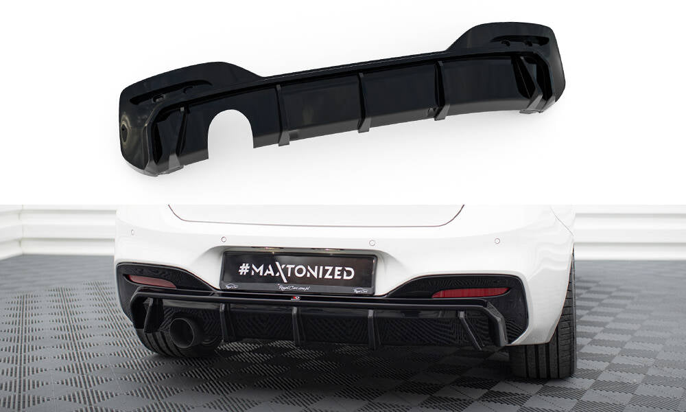 Maxton Design Diffusor Heck Ansatz V.3 passend für BMW 1er M-Paket F20 Facelift (Einzelauspuff li.)