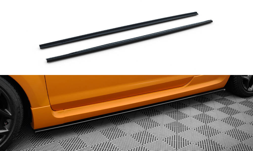 Maxton Design Street+ Seitenschweller Leisten passend für Ford Focus ST Mk2 FL schwarz Hochglanz