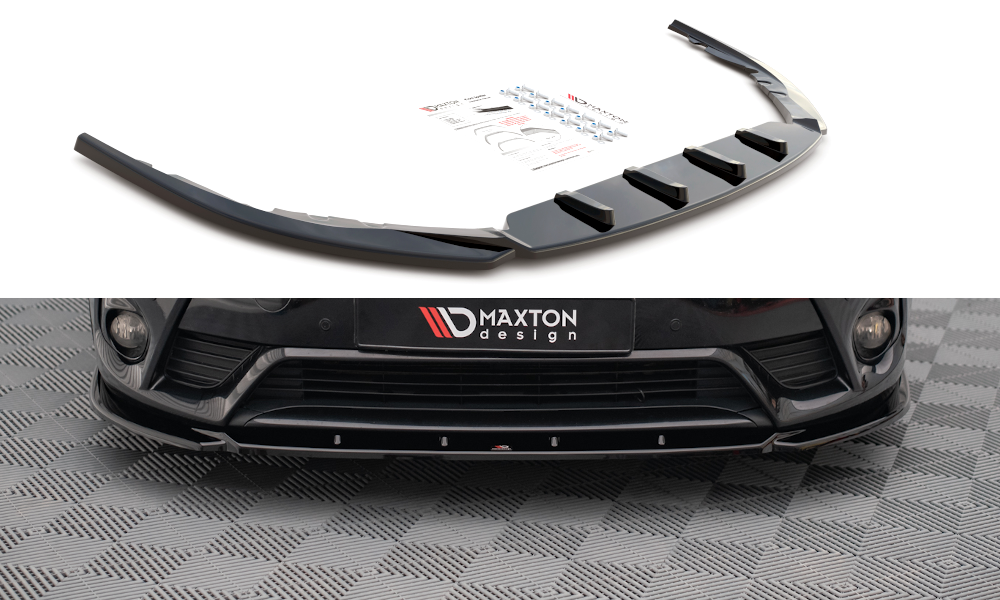 Maxton Design Street+ Spoilerlippe Front Ansatz V.2 passend für Toyota Avensis Mk3 Facelift schwarz Hochglanz