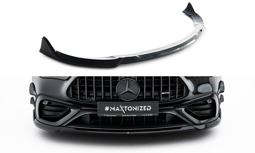 Maxton Design Street+ Spoilerlippe Front Ansatz V.1 passend für Mercedes-AMG CLE 53 C236 schwarz Hochglanz