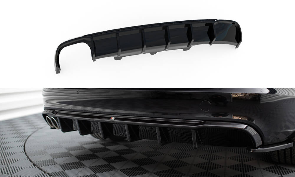 Maxton Design Diffusor Heck Ansatz passend für Audi A6 Limousine / Avant C7 (Doppelauspuff li.)