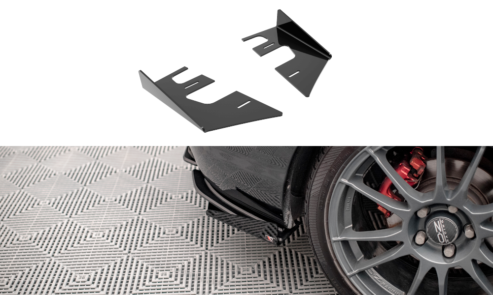 Maxton Design Hintere Seiten Flaps passend für Mazda 3 MPS Mk1 schwarz Hochglanz