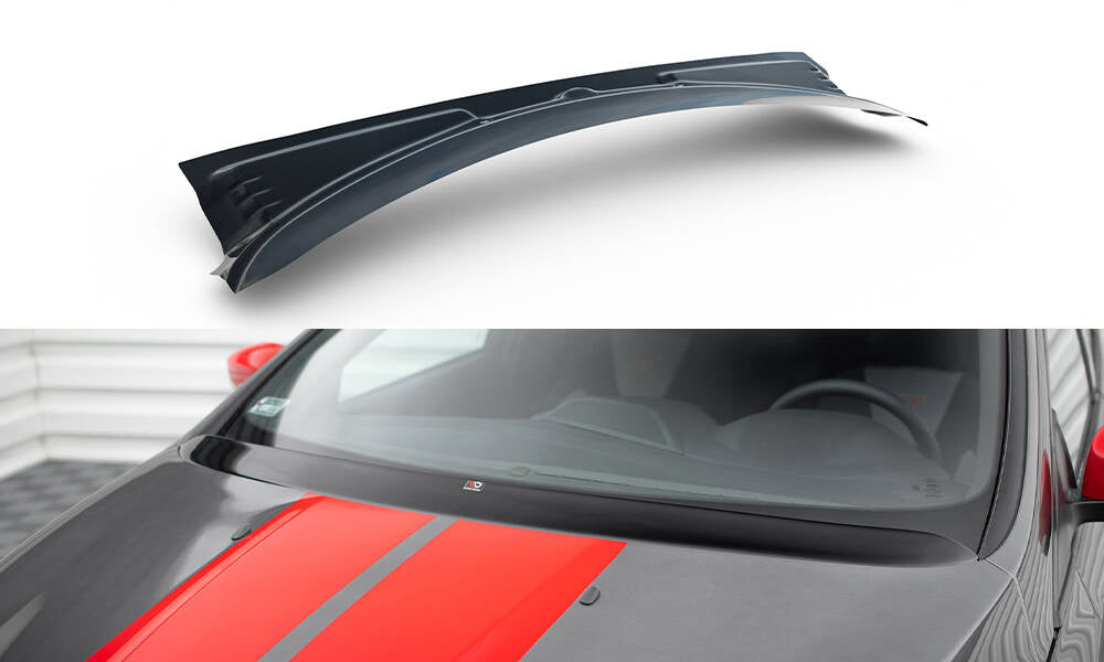 Maxton Design Verlangerung MotorHaube Ford Focus Mk3 / Mk3 FL / ST / RS schwarz Hochglanz für Ford Focus ST