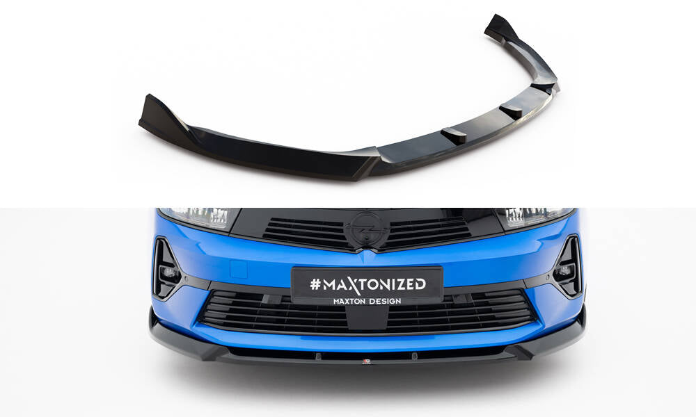 Maxton Design Street+ Spoilerlippe Front Ansatz passend für V.1 Opel Astra L (MK6) schwarz Hochglanz