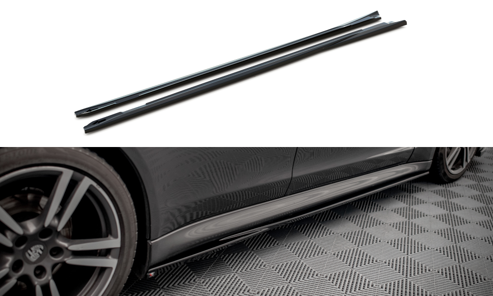 Maxton Design Street+ Seitenschweller Leisten passend für V.1 passend für Porsche Panamera / Panamera Diesel / Panamera Turbo 970 schwarz Hochglanz