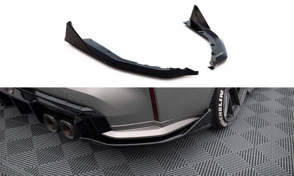 Maxton Design Heck Ansatz Flaps Diffusor V.5 passend für (Für heckansatz v.1) BMW M4 G82 / G82 Facelift schwarz Hochglanz