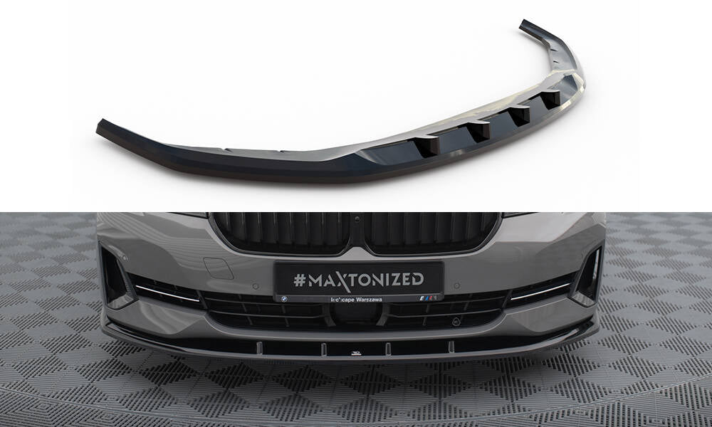 Maxton Design Street+ Spoilerlippe Front Ansatz V.1 passend für BMW 5er G30 / G31 Facelift schwarz Hochglanz