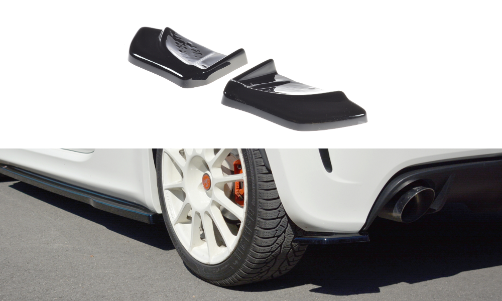 Maxton Design Heck Ansatz Flaps Diffusor passend für Abarth 500 Mk1 schwarz Hochglanz