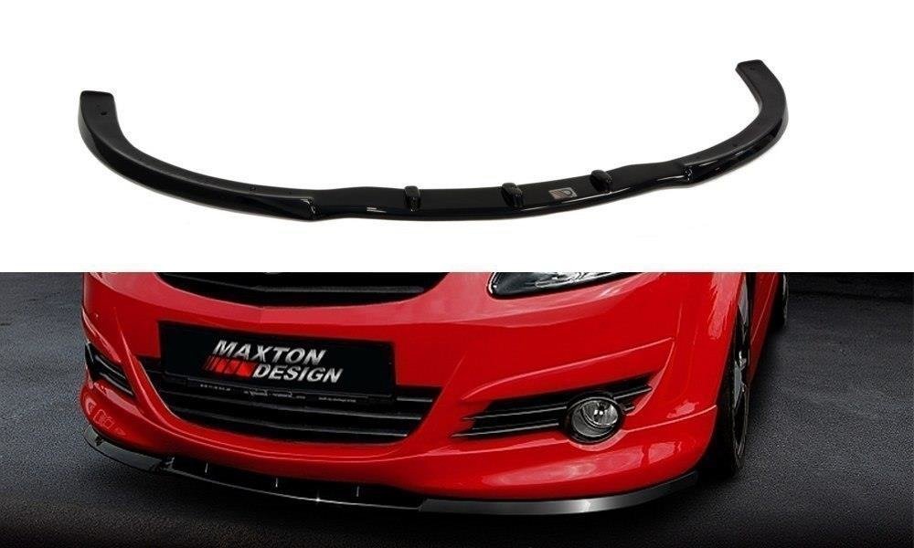 Maxton Design Street+ Spoilerlippe Front Ansatz passend für OPEL CORSA D OPC-LINE (vor Facelift) schwarz Hochglanz