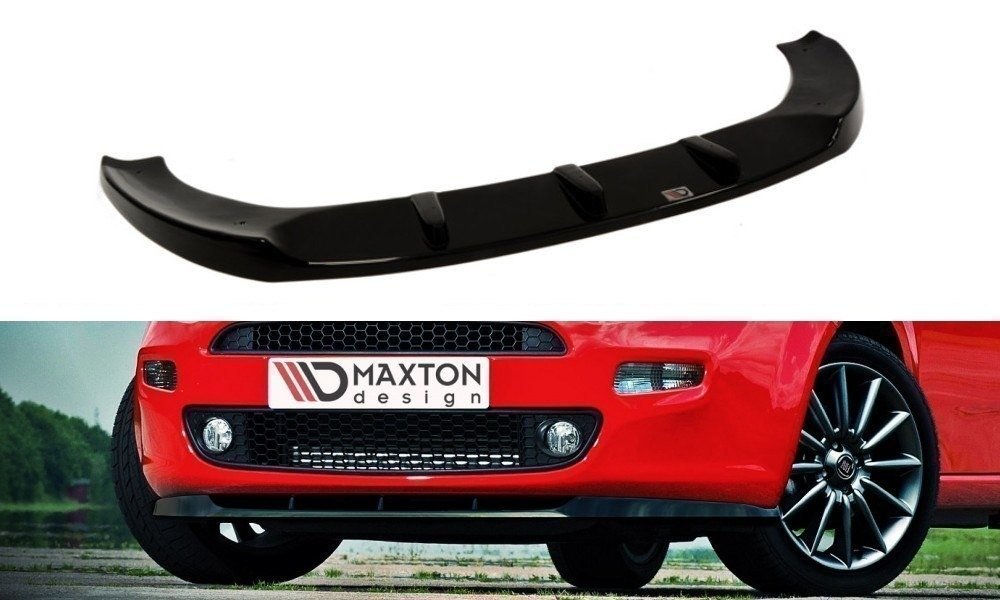 Maxton Design Street+ Spoilerlippe Front Ansatz passend für FIAT PUNTO STANDARD FACELIFT, PREFACE schwarz Hochglanz