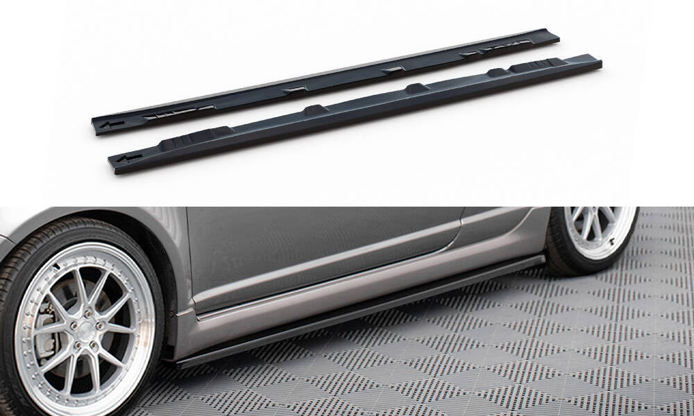 Maxton Design Street+ Seitenschweller Leisten passend für Toyota Yaris T-Sport Mk1 Facelift schwarz Hochglanz