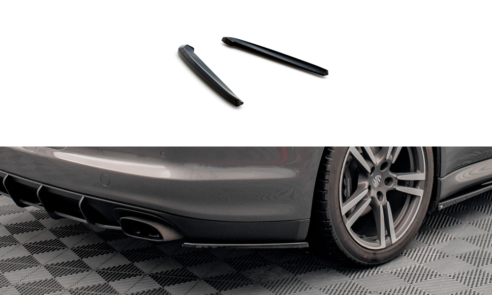 Maxton Design Heck Ansatz Flaps Diffusor passend für Porsche Panamera / Panamera Diesel 970 schwarz Hochglanz