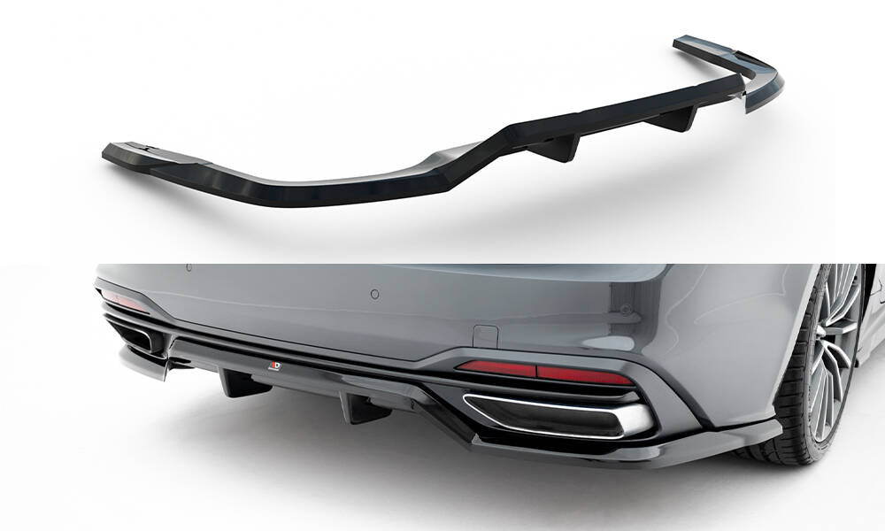 Maxton Design Street+ Mittlerer Diffusor RACE passend für Audi A5 F5 Facelift schwarz Hochglanz