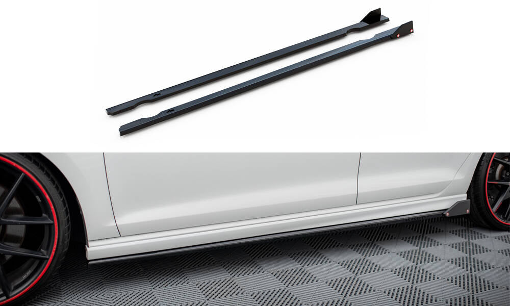 Maxton Design Street+ Seitenschweller Leisten passend für V.3 + Flaps passend für VW Golf R / R-Line Mk7