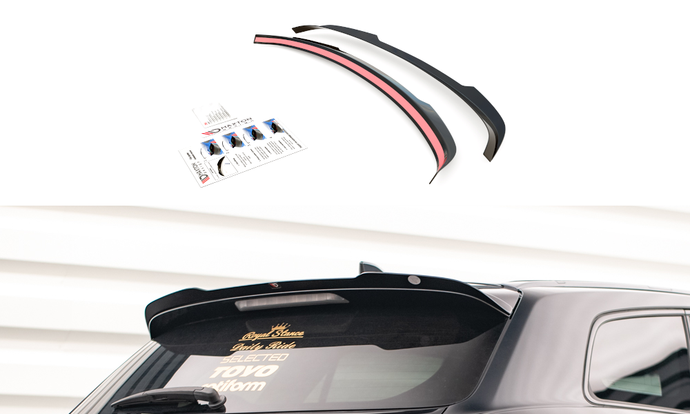 Maxton Design Spoiler CAP passend für Toyota Avensis Mk3 Facelift Wagon schwarz Hochglanz