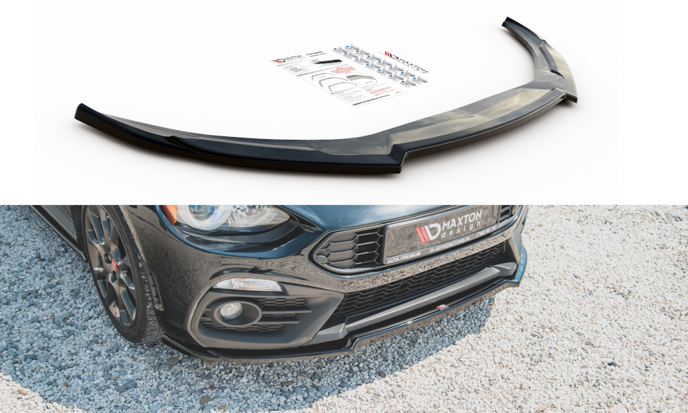 Maxton Design Street+ Spoilerlippe Front Ansatz passend für Abarth 124 Spider schwarz Hochglanz