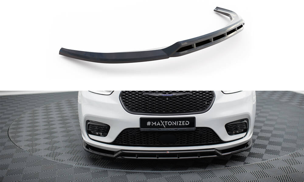 Maxton Design Street+ Spoilerlippe Front Ansatz passend für Chrysler Pacifica Mk2 Facelift schwarz Hochglanz