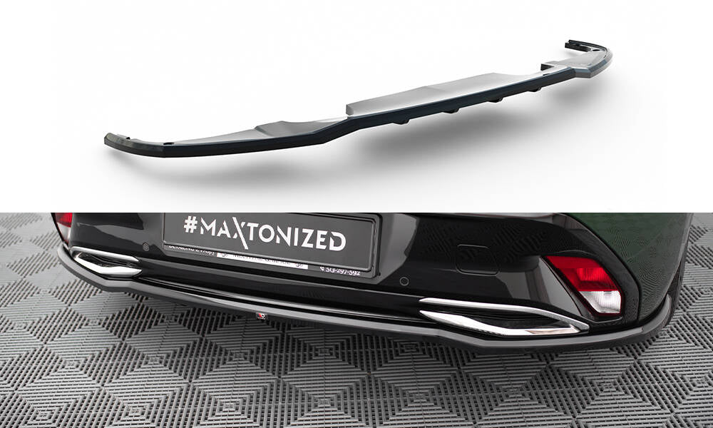 Maxton Design Street+ Mittlerer Diffusor RACE passend für Peugeot 308 GT Hatchback Mk3 schwarz Hochglanz