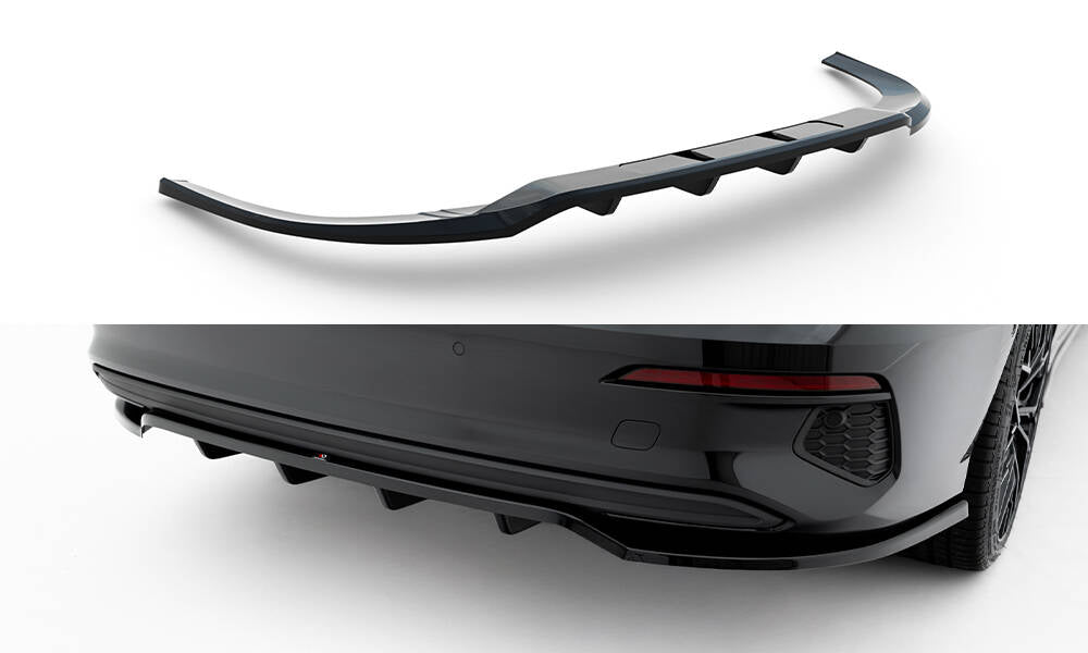 Maxton Design Street+ Mittlerer Diffusor RACE passend für Audi A3 Limousine 8Y schwarz Hochglanz