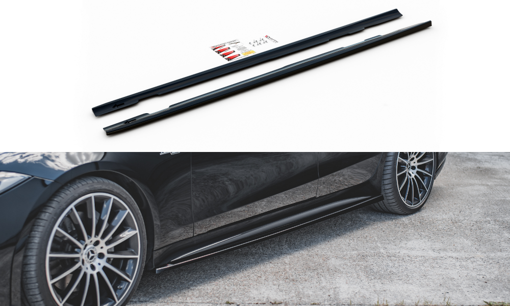 Maxton Design Street+ Seitenschweller Leisten passend für Mercedes-AMG CLS 53 C257 schwarz Hochglanz