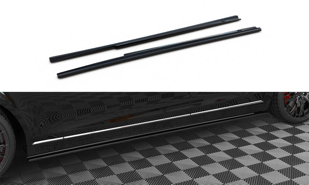 Maxton Design Street+ Seitenschweller Leisten passend für Mercedes-Benz S Long W222 schwarz Hochglanz