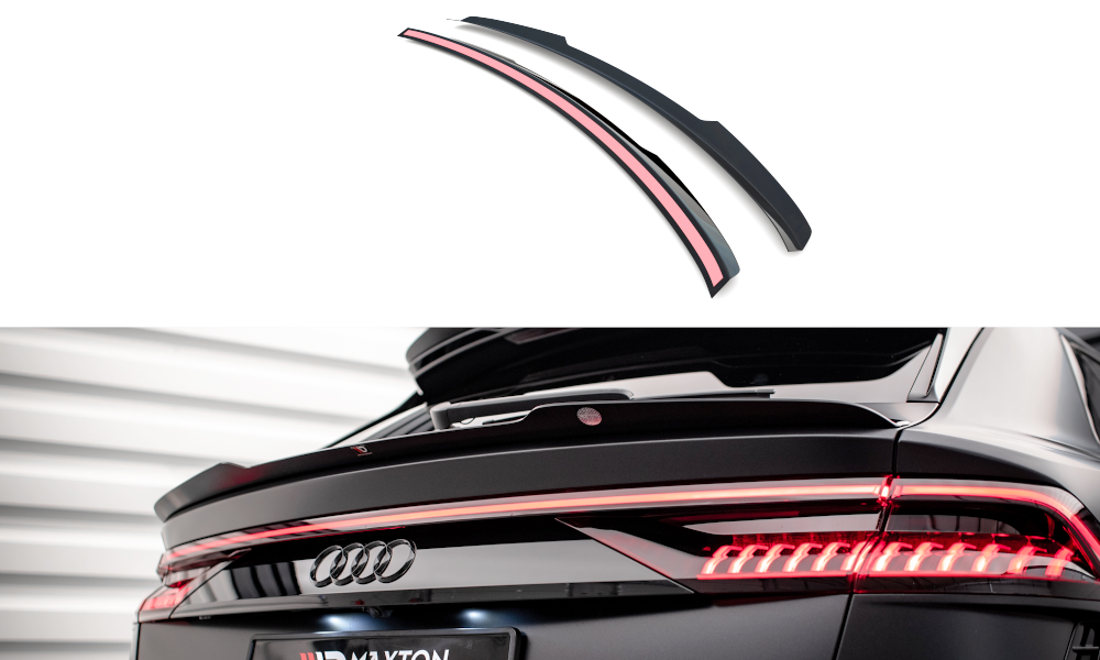 Maxton Design Niedriger Spoiler CAP V.2 passend für Audi RSQ8 Mk1 Facelift schwarz Hochglanz