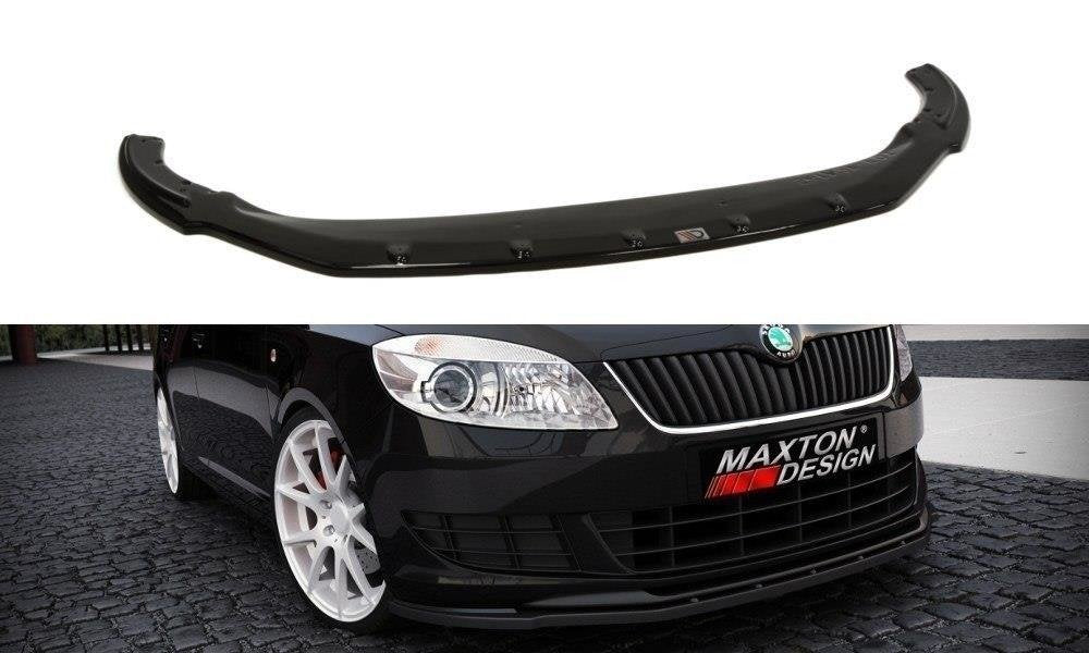 Maxton Design Street+ Spoilerlippe Front Ansatz passend für Skoda Fabia Mk2 FL schwarz Hochglanz