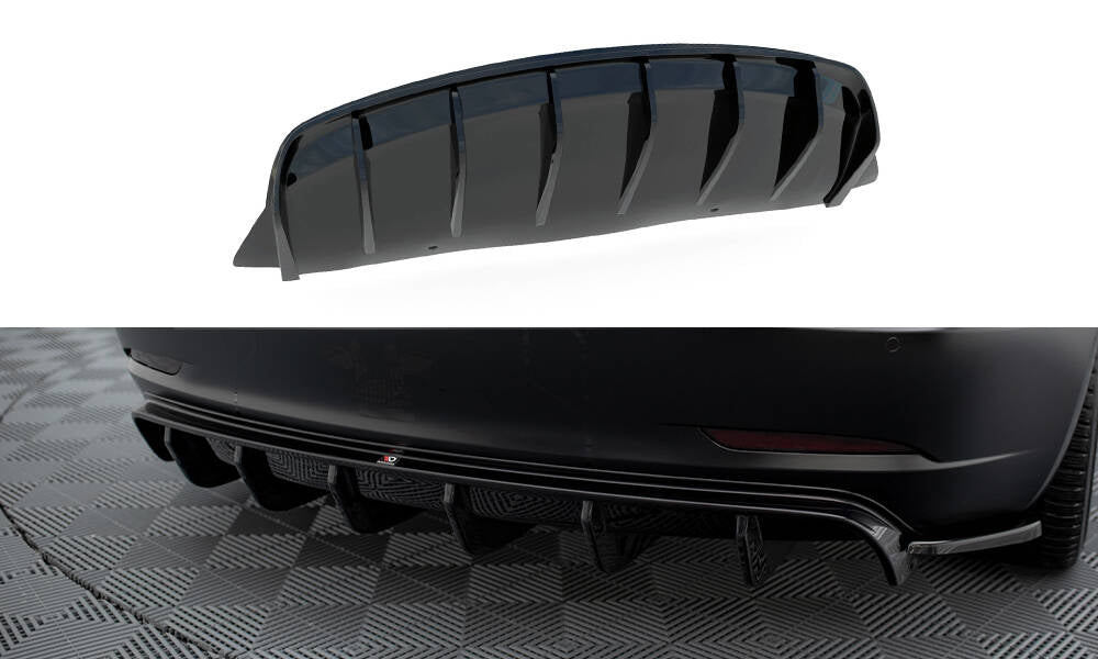 Maxton Design Diffusor Heck Ansatz V.2 passend für Tesla Model 3 schwarz Hochglanz