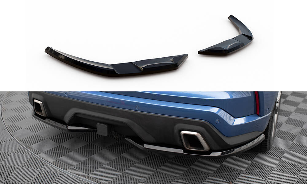 Maxton Design Heck Ansatz Flaps Diffusor passend für Ford Edge ST Mk2 Facelift schwarz Hochglanz