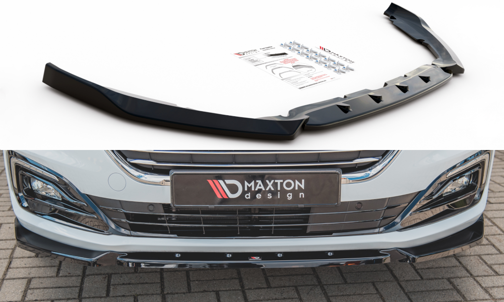 Maxton Design Street+ Spoilerlippe Front Ansatz passend für Ford Mondeo Mk5 Facelift schwarz Hochglanz