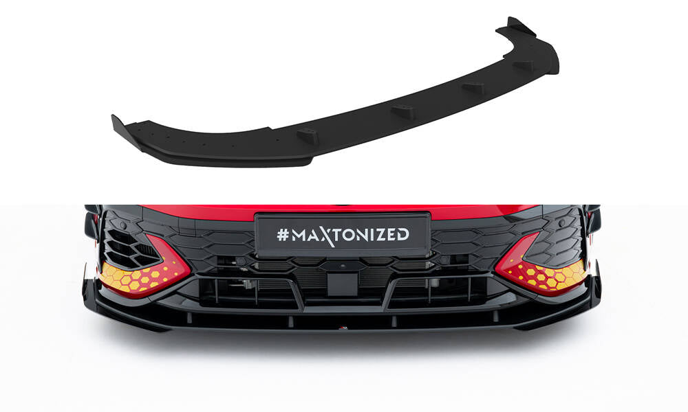 Maxton Design Street Pro Street+ Spoilerlippe Front Ansatz + Flaps passend für VW Golf GTI Clubsport Mk8 Facelift schwarz Hochglanz