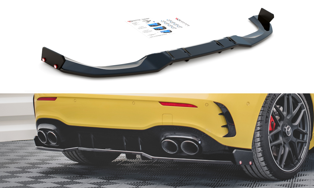 Maxton Design Heckansatz + Flaps Mercedes-AMG A 45 S Aero Pack W177 für Mercedes-Benz A Klasse W177
