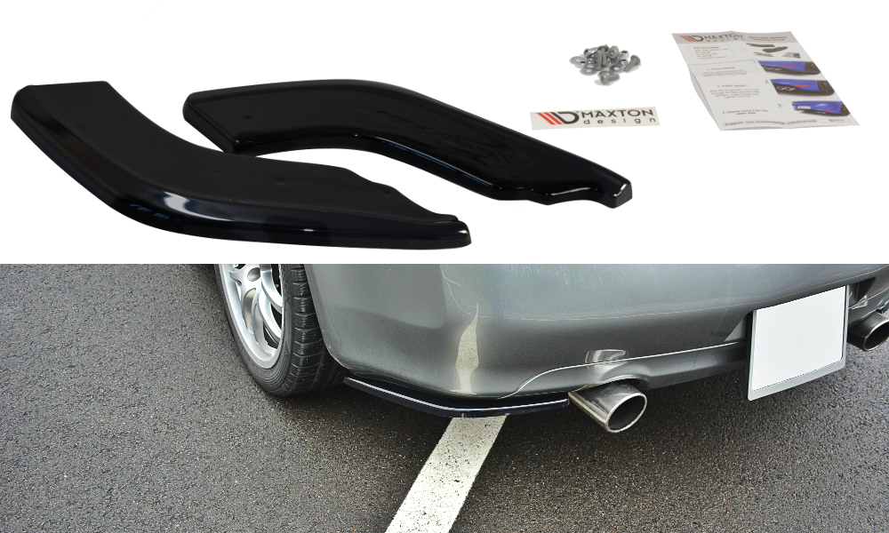 Maxton Design Heck Ansatz Flaps Diffusor passend für Infiniti G35 Coupe schwarz Hochglanz