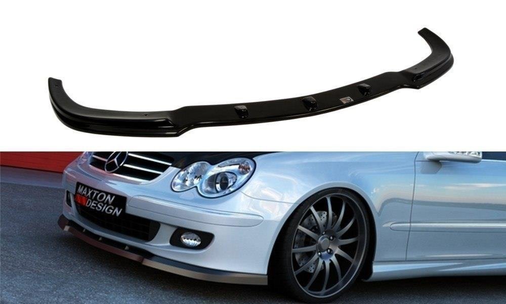 Maxton Design Street+ Spoilerlippe Front Ansatz passend für MERCEDES CLK W209 Facelift FÜR Serie schwarz Hochglanz